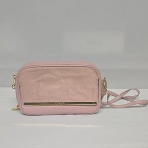 Joy & Iman Pink Crossbody Bag With Fur Front Accent